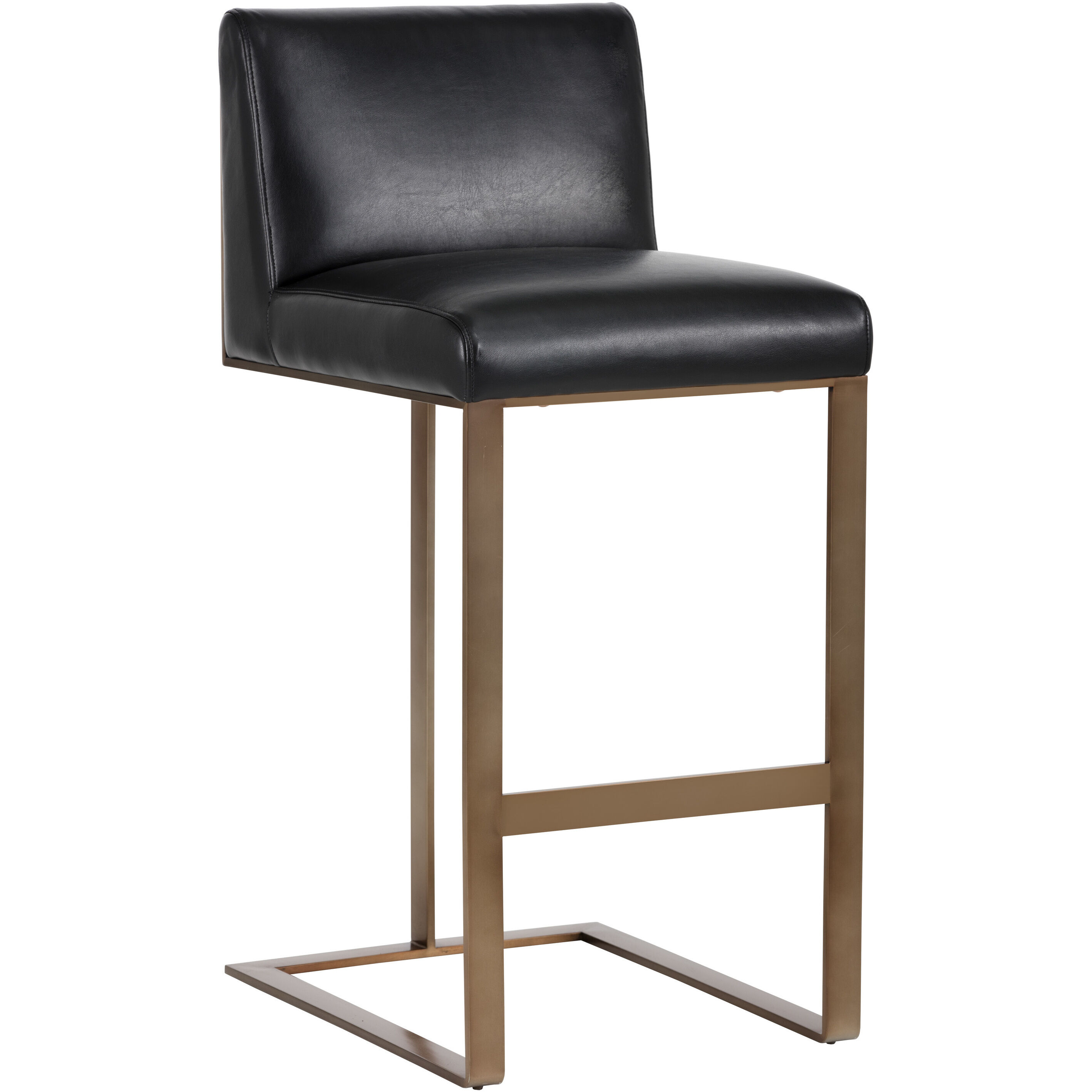 Dean 39.5 inch Antique Brass / Cantina Black Barstool